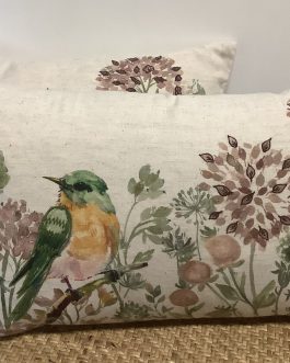 FLOWER AND BIRDS PATTERN CUSHION