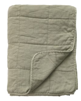 VINTAGE STYLE OLIVE GREEN QUILT/THROW