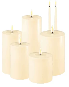 DELUXE HOMEART LED CANDLE 10 X 15CM CREAM