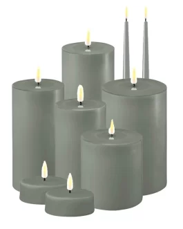 DELUXE HOMEART LED CANDLE 7.5 X 15CM  SALVIE GREEN