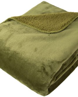 SUPER COSY OLIVE GREEN THROW