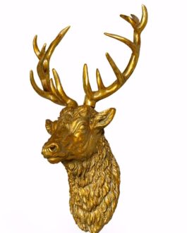 ANTIQUE GOLD STAG’S HEAD WALL MOUNT