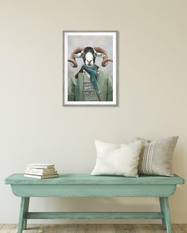 DRESSED RAM FRAMED CANVAS PICTURE