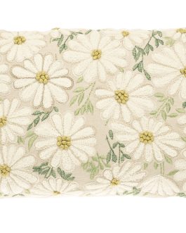 EMBROIDERED MARGUERITE CUSHION