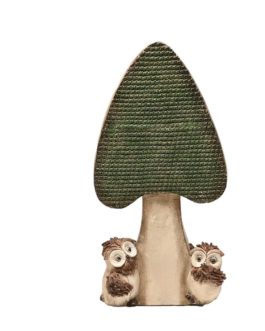 TOADSTOOL AND OWL GARDEN ORNAMENT