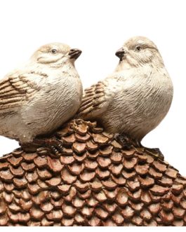 LOVE BIRDS ON MUSHROOM ORNAMENT