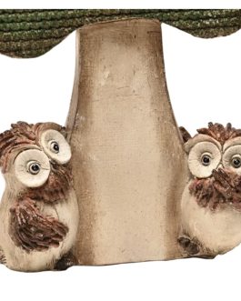TOADSTOOL AND OWL GARDEN ORNAMENT