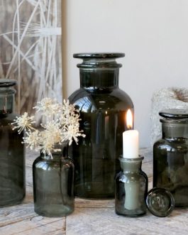 FRENCH STYLE APOTHECARY GLASS BOTTLES (SET 5)