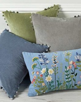 EMBROIDERED MEADOW CUSHION